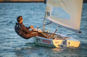Solo sailor – Former GP14 world champion Shane MacCarthy in his Solo dinghy 