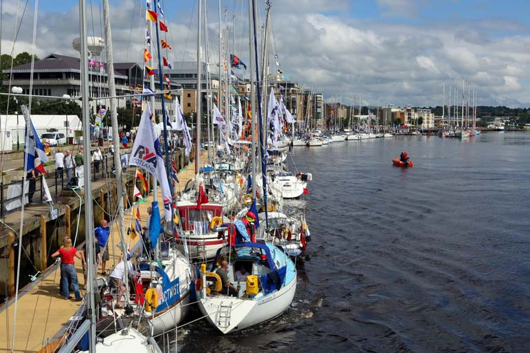 The maritime scene in Derry during the last Clipper Race visit