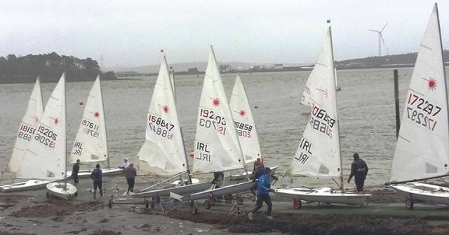 The Laser Dinghy League at Monkstown Bay Sailing Club in Cork Harbour last January