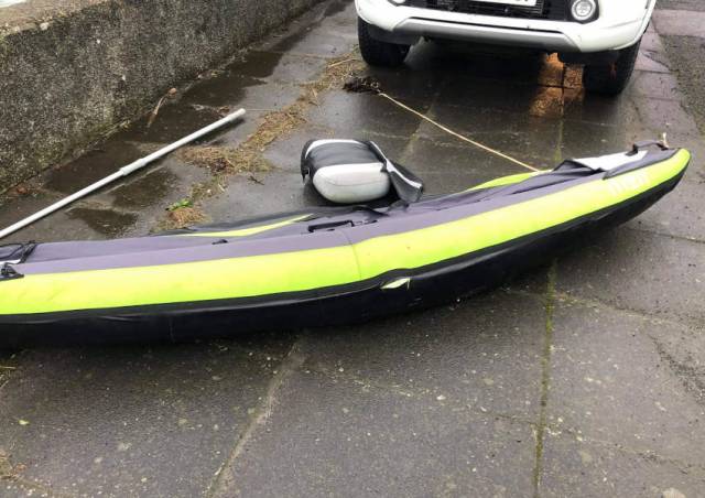 The inflatable kayak found ashore at Millisle in Co Down on Monday morning