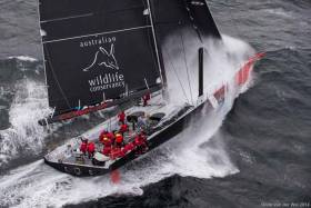 Ballivor go breach!!! Jim Cooney’s Supermaxi Comanche will be hoping for vigorous winds in next week’s Rolex-Sydney-Hobart Race. He maintains close links with his ancestral homelands in County Meath, and his crew will include renowned bowman Justin Slattery of Wexford and Kinsale