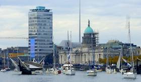 Not quite Venice perhaps, but quite something for Dublin – the CAI fleet at the Customs House, September 2015