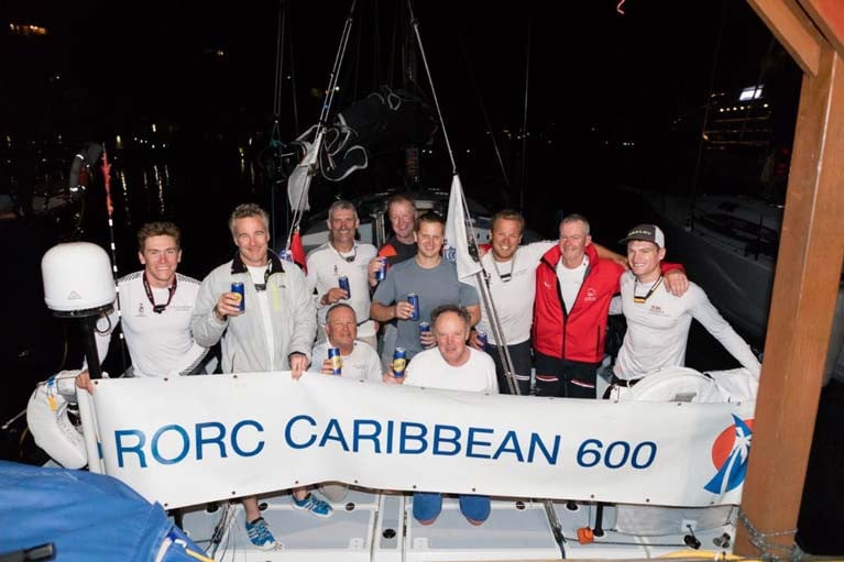 The winning Pata Negra crew included Michael Boyd (kneeling front row in blue shorts) 1996 Greystones Olympian Marshall King (red jacket) and James Murphy