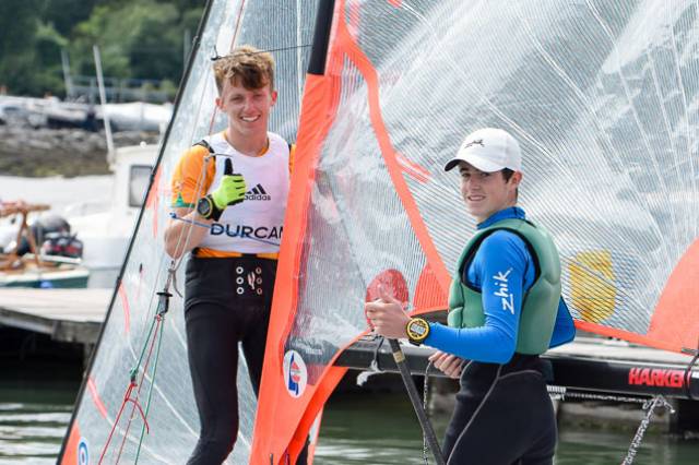 New 29er skiff combination Harry Durcan (left) and Dublin's Tom Higgins competing in RCYC's At Home Regatta. Scroll down for a photo gallery across the fleets