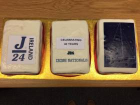 Cakes to celebrate 40 years of the J24 Nationals at Lough Erne Yacht Club last night