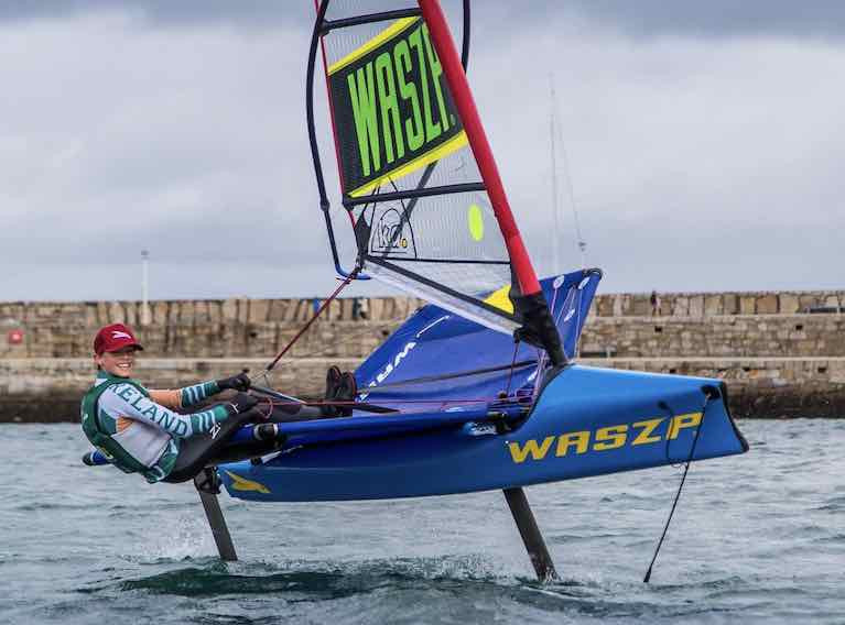 Top ranked Waszp sailor Charlie Cullen in action in Dun Laoghaire Harbour