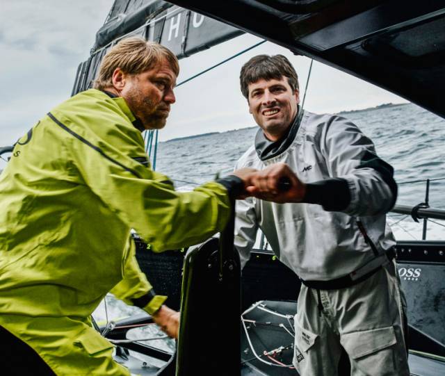 Alex Thomson (left) and Nicholas O'Leary will race together in the Fastnet Race
