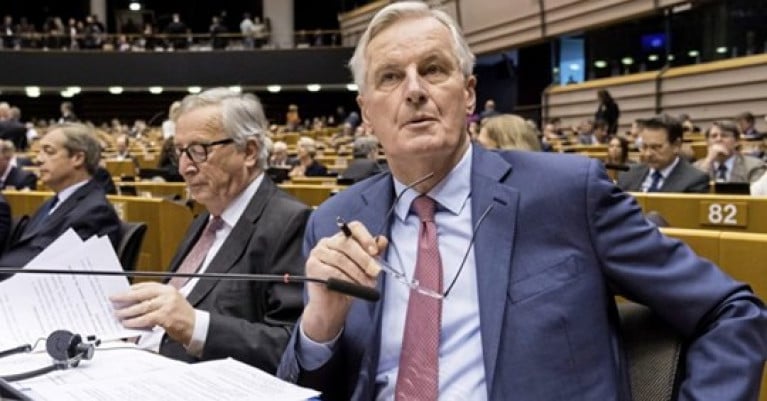 European Union chief Brexit negotiator Michel Barnier (right) and former EU Commission President Jean Claude Juncker. 