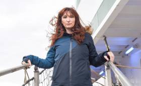 Artist Louise Manifold on the Celtic Explorer a year ago at the start of the Aerial Sparks project