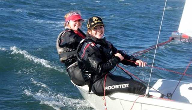 Ex–Topper sailors Edie Thorup and Emma Keane from Blessington Sailing Club, participants in the RS200 Training Camp at the Royal St. George Yacht Club