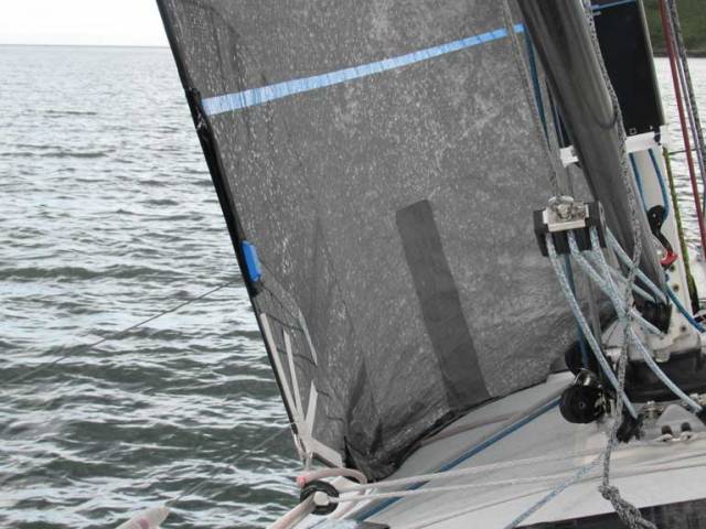 Sail-Sense attaches permanently to the sail, measuring key performance data such as UV, hours of use, G-Force and Flogging (movement).