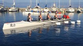 The women&#039;s coxed quad from Castletownbere.