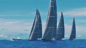The J Class at sail off Bermuda for the America&#039;s Cup Superyacht Regatta