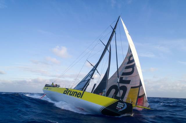 Team Brunel maintain the lead - but the gap to second-placed Dongfeng is only eight nautical miles