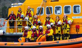 Lifeboat volunteers from Ballycotton RNLI and Crosshaven RNLI