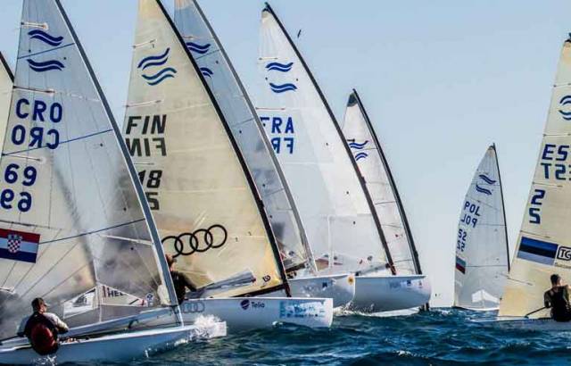 Each of the first two races of the Finn Euros started with one general recall and then the black flag