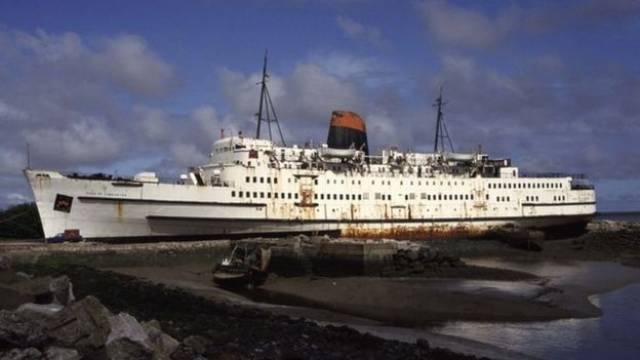 Duke of Lancaster in north Wales, where the Zombie Infection company says it will restore the ship to its "former glory". AFLOAT adds the former Irish Sea ferry during its British Rail / Sealink career included operating out of Dun Laoghaire Harbour on the route to Holyhead when providing summer support and during the entry of the new St. Columba in 1978.  In that year the 'Duke' was withdrawn from service and retired, initially going into lay-up in Barrow-in-Furness, Cumbria, England.