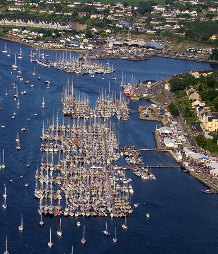 A previous edition of Royal Cork Yacht Club's Cork Week Regatta fleet moored at Crosshaven
