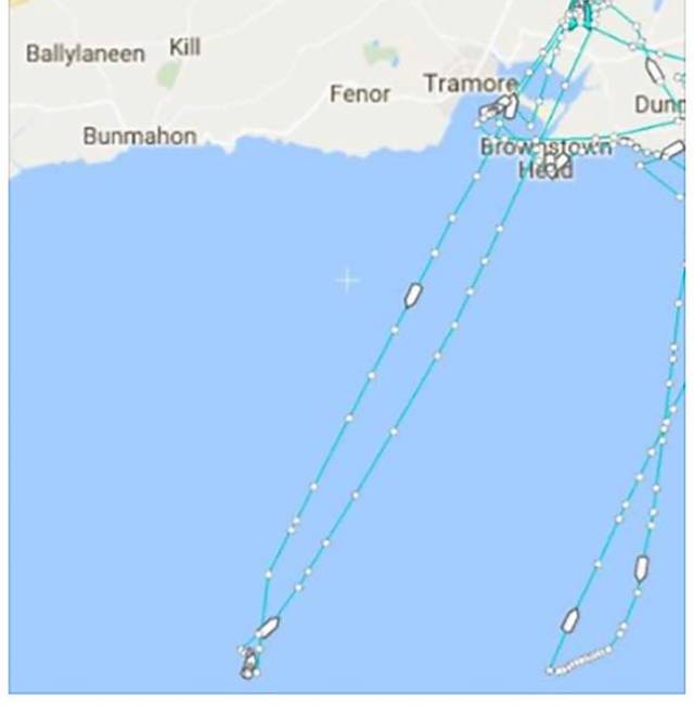 The track of Coastguard Helicopter  R117 to assist a Dublin Bay yachtsman who was washed overboard in 'rough sea conditions'
