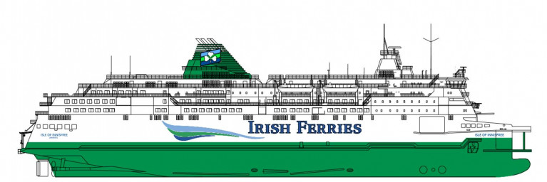 Irish Ferries announced the purchase of cruise ferry Calais Seaways which is to be renamed Isle of Innisfree following rebranding while drydocking prior to entering service in December.  AFLOAT adds this ferry had until three months ago operated for DFDS Dover-Calais route until replaced by newbuild Côte d'Opale, one of the expanding E-Flexer class series built for Stena Ro Ro which has chartered the vessel to the operator which competes with Irish Ferries and P&O Ferries on the Strait of Dover link between the UK and France. 