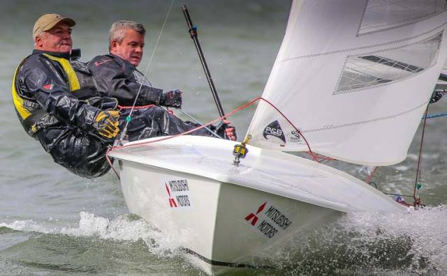 Flying Fifteen champions David Gorman and Chris Doorly of the National Yacht Club have had to pull out of the Whitehead Championships after a mast break in a windy DBSC race last weekend