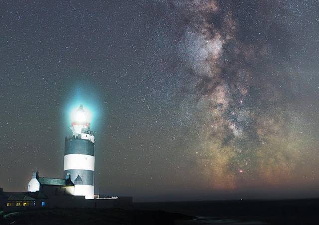 The Milky Way observed from Hook Lighthouse