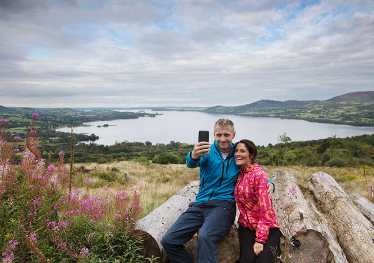 Walkers take a selfie over Lough Derg