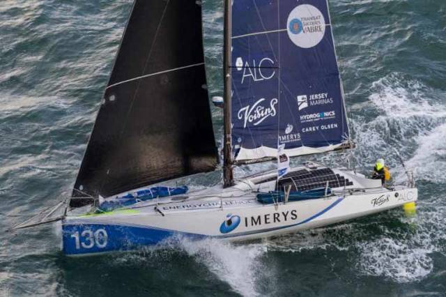 Phil Sharp’s Class 40 Imerys Clean Energy from the Channel Islands should be past St Kilda before darkness tonight, leading the RORC Sevenstar Round Britain & Ireland Race in tough sailing conditions