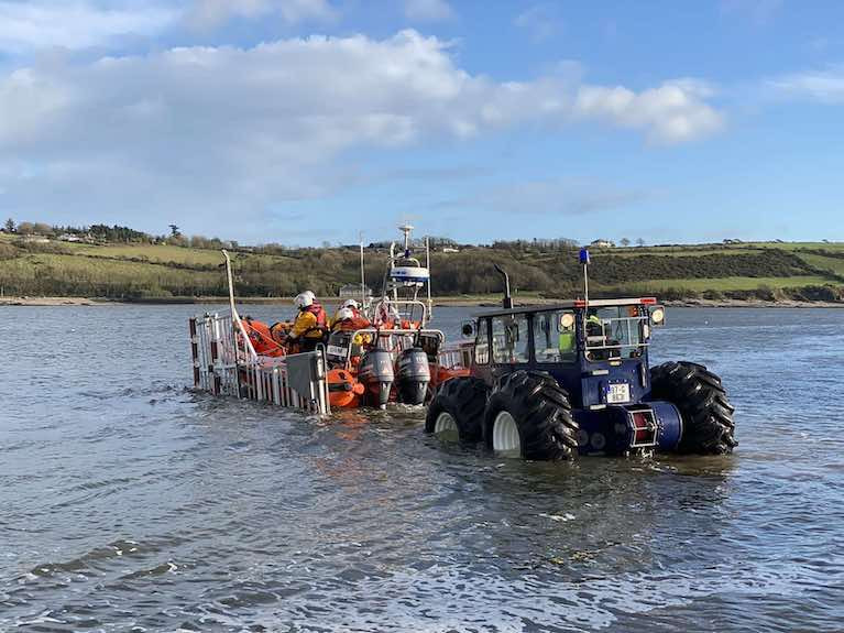 Youghal RNLI lifeboat is launched