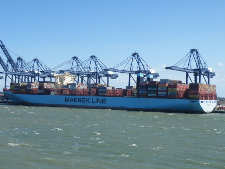 World’s largest shipping line, Maersk reinstates and upgrades its full-year guidance for 2020 despite expectations of further year-on-year volume losses. Above AFLOAT&#039;s photo of Mette Maersk leadship of the G-series, berthed at Port of Felixstowe, the UK&#039;s biggest &#039;box&#039;boat terminal. 