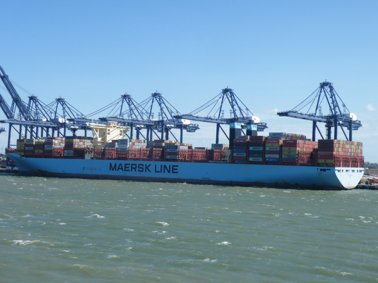 World’s largest shipping line, Maersk reinstates and upgrades its full-year guidance for 2020 despite expectations of further year-on-year volume losses. Above AFLOAT's photo of Mette Maersk leadship of the G-series, berthed at Port of Felixstowe, the UK's biggest 'box'boat terminal. 