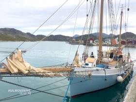 The Ilen in Paamuit in Greenland, where she found perfect shelter while a southerly gale blew itself out in the Labrador Sea