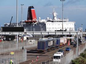 Stena Europe which operates the Rosslare route is seen docked in the Port of Fishguard