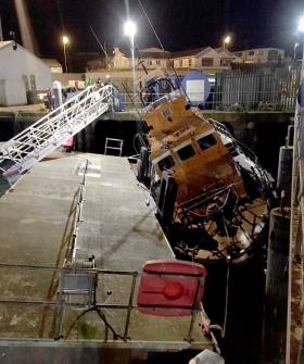 Dunmore East&#039;s Trent class lifeboat sustained damage after another boat is thought to have collided the pontoon it was moored alongside