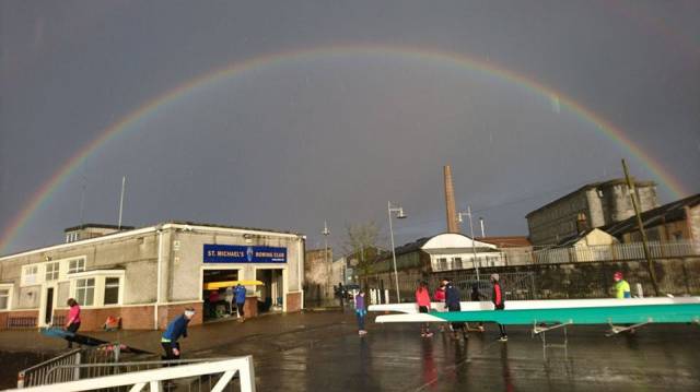 St Michael's Rowing Club is graced by a rainbow.
