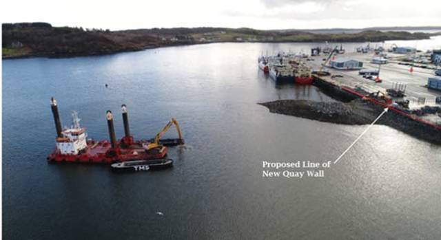 Smooth point - the project will add a further 120 metres of workable quay space in the County Donegal harbour