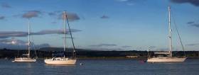 Yachts on visitor moorings in Youghal