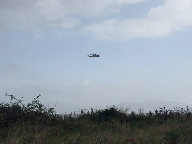 Rescue 116 over Dundalk Bay this morning after reports of windsurfers in difficulty