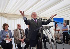 President Higgins Addressing the Crowd at the Royal Canal&#039;s 200th Anniversary