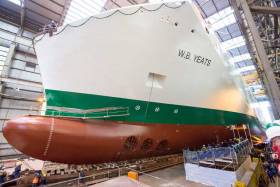 The €150 million, 54,985 gross tonnes cruise ferry will arrive into Dublin next July when it will enter year-round service on Ireland – France and Dublin – Holyhead routes