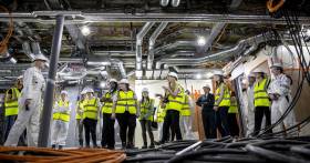 Young women take part in International Women in Engineering Day (INWED) with a tour at the UK shipyard Cammell Laird,Birkenhead on Merseyside. The group are seen on board RRS Sir David Attenborough.