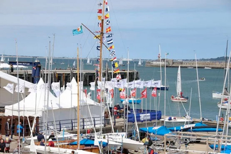 Flags at the National Yacht Club in Dun Laoghaire Harbour
