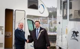 Howth Yacht Club Commodore Joe McPeake (left) with Derek McCauley of Carroll McCauley Campervans making plans for the accommodation village that will be on site for the duration of the Wave Regatta 2018 over the June Bank-Holiday weekend