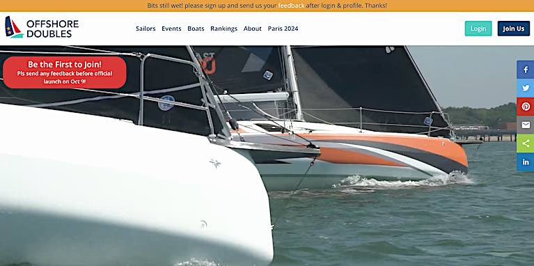 The new home page of the Offshore Doubles Association