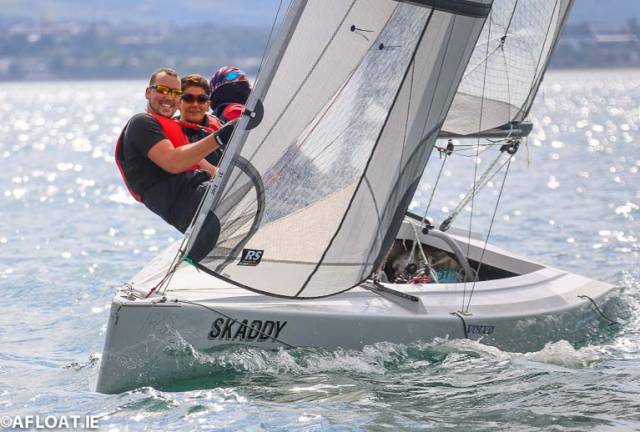 Connor McGuckin's RS Elite Skaddy flies the flag for Ballyronan Boat Club during opening day of the UK Nationals in Dun Laoghaire