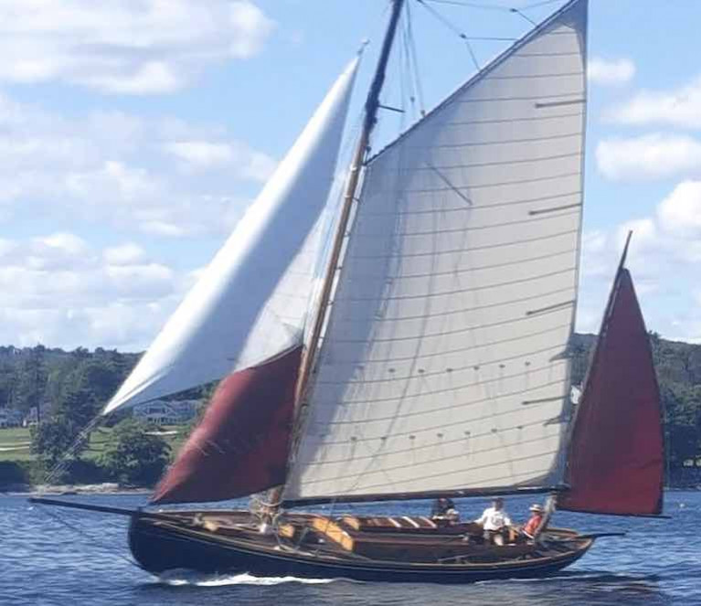 While her wardrobe is not yet complete, John B Kearney's 1925-built Mavis - restored by Ron Hawkins in Maine - has enough cloth available to take her first new steps under sail in September 2020
