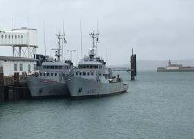 French Navy trainee vessels, Tigre and Jaguar alongside St.Micheal&#039;s Pier, Dun Laoghaire 