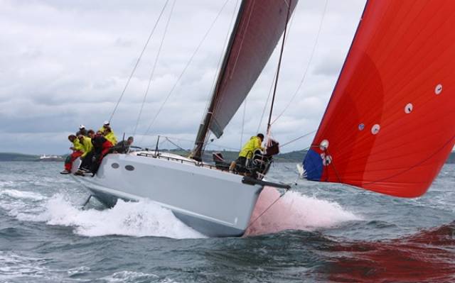 French yacht Teasing Machine competing intoday's opening races of Volvo Cork Week regatta. Scroll down for video.