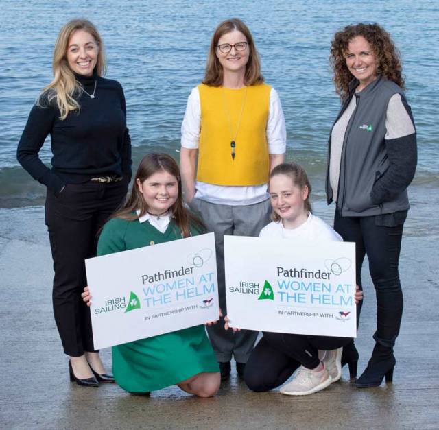 Pictured from the left at the launch of the inaugural Pathfinder Women at the Helm Regatta which takes place on 17th and 18th August at the National Yacht Club in Dun Laoghaire, Co Dublin were Sara Davidson, Marketing Director at Pathfinder, Kate Fahy competitor, Susan Spain, National Yacht Club, Alannah Coakley competitor and Sarah Byrne, Irish Sailing board member and competitor