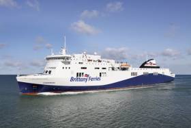 An artist&#039;s impression of Connemara, a Visentini built ropax ferry that will be chartered-in to operate the new direct Ireland-Spain route between Cork-Santander, the first ever ferry link between the countries. Operations are to start at the end of April based on schedule of two return-sailings a week
